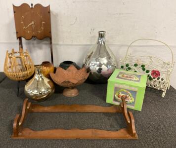 Vases, Bowls, Magazine Basket, Hanging Clock, Hanging Coat Rack And More