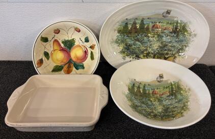 Kitchen Bakeware (1) Fruit Themed Bowl (1) World Market Baking Dish (1) Ceramica Cuora Dos And Bowl Set
