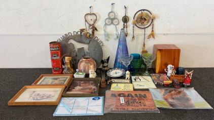 Cozy Home Decor Set Including (3) Vintage Dream Catchers, (1) Iridescent Glass Christmas Tree, (2) Windchimes, And So Much More!!!