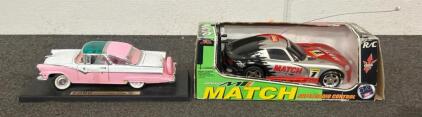 (1) Collectible Diecast Model Of A 1955 Ford Fairlane Crown Victoria And (1) Vintage 1993 Toy State Radio-Controlled (RC) Race Car