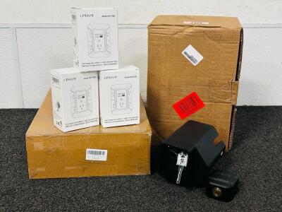 Southwire Surge Guard RV Power Protection Transfer Switch, Model 2516 Trailer Coupler Lock, Car Seat For Pets and Surge Protection Wall Outlets