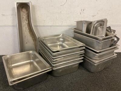 Various Stainless Steel Prep Pans And Lids