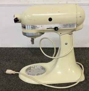 (1) Vintage KitchenAid Hobart Model K45SS Stand Mixer In The Color Cream