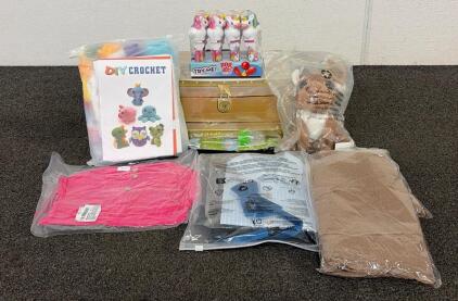 Mixed Lot of Plush Toys, DIY Kit, Kids Clothing & Unicorn Candy
