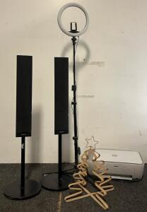 HP Printer, Sony Speakers, Ring Light & Decor