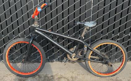 BMX Bicycle, 20" Wheels, Snafu Grips, Black with Red Accents