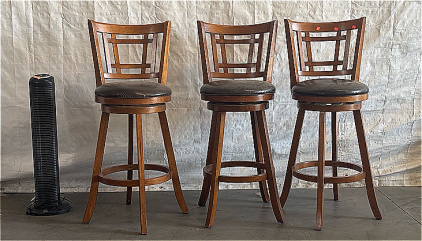 (3) Counter High Chairs, Cool Works Rotating Fan