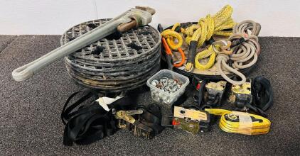 Plant Stands, Rope, Large Heavy Duty Rigid Wrench, Bungee Cords, Rachet Straps and More