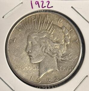 1922 Liberty Peace Silver Dollar Coin