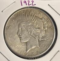1922 Liberty Peace Silver Dollar Coin