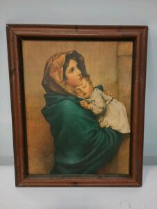Print Of The Famous Painting 'Madonna of the Streets', 19" x 23", 'Middle Of Nowhere ' Painting By Sarah Brooke 30" Square