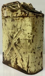 Vintage Metal Jerry Can, Yellow, 5 Gallon Capacity