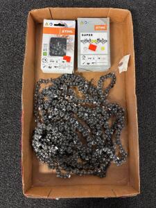 Flat With Various Chainsaw Chains