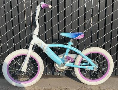 Huffy Disney Frozen Kids Bike, 16" Wheels, Coaster Brake, Blue/Purple