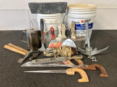 Drywall Tools, Buckets, Cabelas Kettle, Hammers, Saws, Anchors and More
