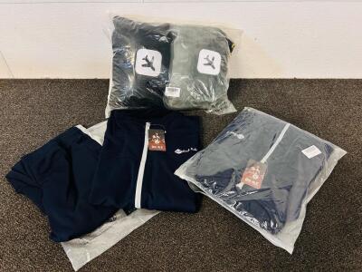 (2) Men's Size XL 2-Peice Tracksuits and 2-Pack Travel Pillow/ Blanket Combo