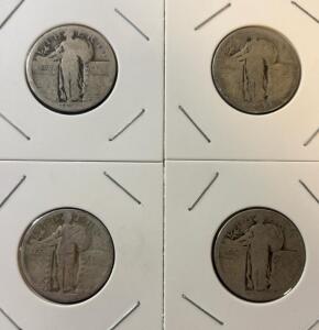 (4) Standing Liberty Quarter Dollar - 90% Silver