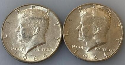 (2) John F. Kennedy Half Dollar Coins 1964