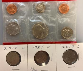United States Mint Coin Half Set And (3) Quarters 1984p/2010D