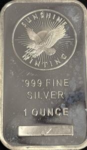 Sunshine Minting 1oz .999 Fine Silver Bar