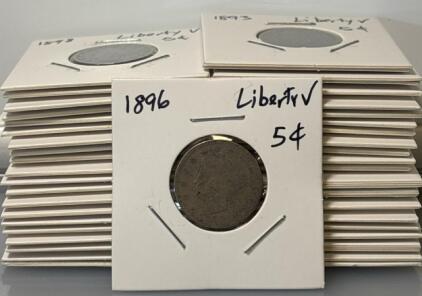 (40) Liberty Head V Nickels 1890&rsquo;s