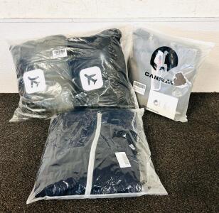 2-Pack Travel Pillow/ Blanket Sets, Canway 65L Travel Duffel Bag, and Mens XL 2-Peice Tracksuits