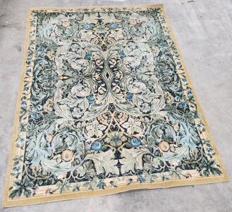 (1) 93" x 66" Power-Loomed Whitney "Verdigris" Floral Rug