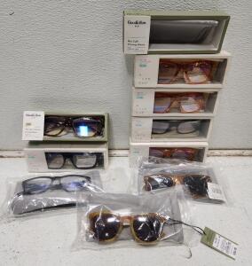 (9) Assorted Goodfellow & Co. Flat Top Blue Light Filtering Reading Glasses And Sunglasses