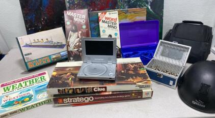 Games / Portable DVD Player / Helmet