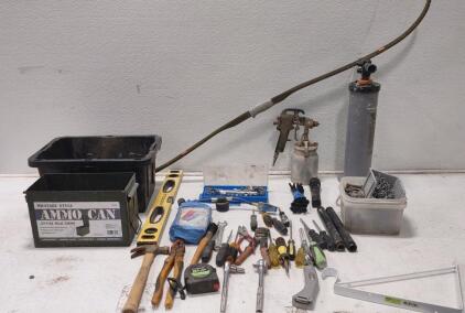 Recurve Bow, Tools, Paint Sprayer, Hand Air Pump, And More.