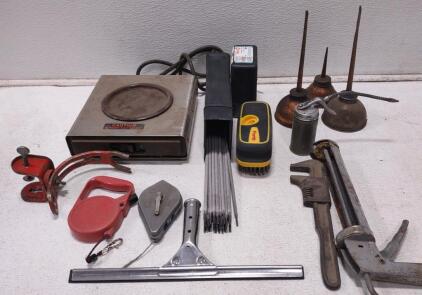 Hot Plate, Welding Rods, Fishing Pole Holder, And More.