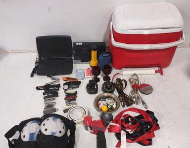 (15+)Pocket Knives, 6 Gallon Cooler(Red,) And More