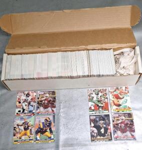 (1) Box Of Assorted Football Trading Cards, Including HOFs, Rookies & Stars