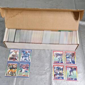 (1) Box Of Assorted Football Trading Cards, Including HOFs, Rookies & Stars
