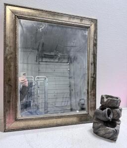 Rectangular Decorative Wall Mirror, Style 950071429, Tabletop Water Fountain