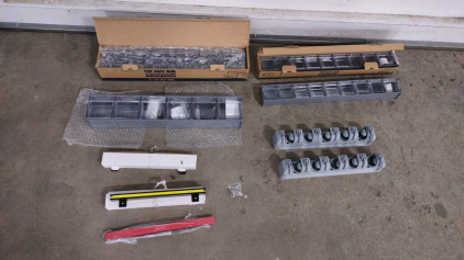(4) Assorted Sized Quantum Storage Systems QTB900 Storage Bin System- 9 Compartments (Gray), (3) Assorted Brand Magnetic Tool Bit Holders, & More
