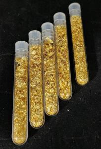 (5) Bottles Of Gold Flake / Leaf Gold