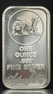 SilverTowne 1 oz .999 Fine Silver Bullion Bar, Prospector Design