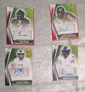 (4) Autographed Football Trading Cards