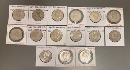 (15) 1971-2020 Kennedy Half Dollars