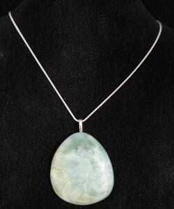 (1) 82.75 ct Natural Sky Hemimorphite Top Quality Gemstone .925 Necklace