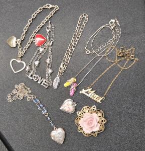 Various Pieces Of Costume Jewelry