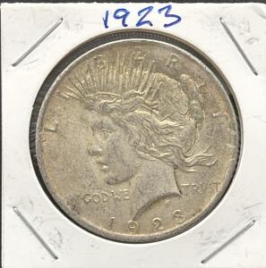 1923 United States Peace Dollar, Silver Composition, Liberty & Eagle Design