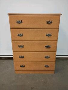 5 Drawer Particle Board Dresser Length=16" Width=29" Height=41"