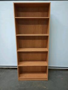 Oak Laminated Book Case Length=12" Width=30" Height=72"