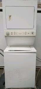 Frigidaire Quiet Pack Electric Washer Dryer Stacked Combo White Length=32" Width=27" Height=75"