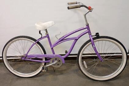 Firmstrong Urban Lady 26" Women's Single-Speed Beach Cruiser Bicycle in Purple.