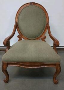 Bernhardt Carved Wood Medallion Back Armchair
