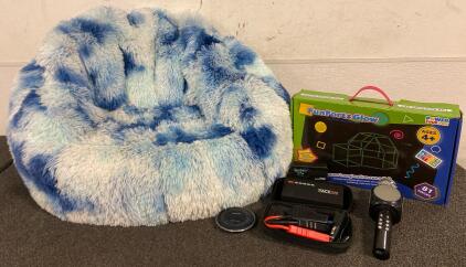 Furry Bean Bag Chair, FunForts Glow Creative Building Set, Tacklife T6 Portable Car Jump Starter, Samsung Fast Charger And More