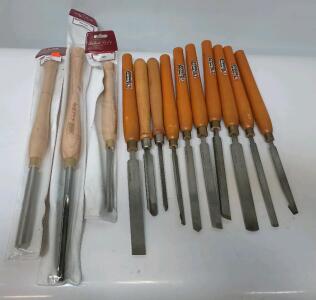 (13) Wood Lathe Chisels Various Profiles